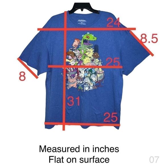 Nickelodeon mens xl toons distressed blue short sleeve tee shirt - Picture 6 of 6